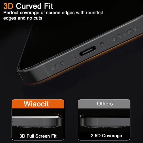 Miniatura 5 de Wiaocit 3 Pack Tempered Glass Screen Protector for iPhone 13 Pro with 3 Pack Camera Lens Protector, 9H Hardness, Bubble Free, Case Friendly