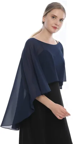 Miniatura 4 de EVQ Capelets - Chales y envolturas de gasa para vestido de noche capas de boda