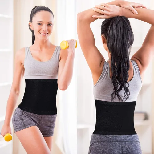 Miniatura 6 de Geyoga 2 piezas de reductor de cintura para mujer, para sudar, entrenamiento de cintura para culturismo, grasa del vientre inferior Interior azul.