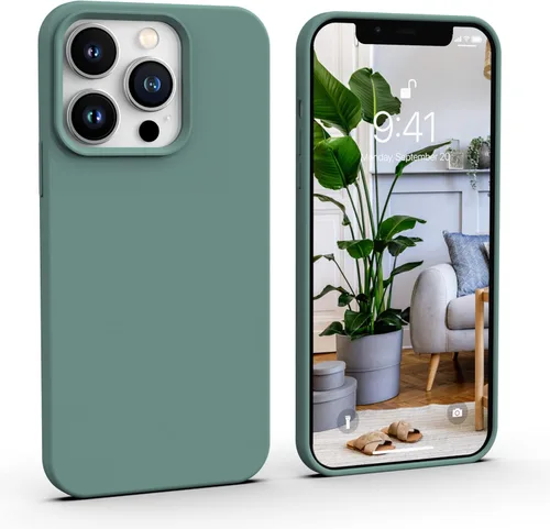 Miniatura 16 de IceSword Compatible con iPhone 13 Pro Max, funda protectora delgada de silicona líquida para teléfono, suave mate lindo para hombres y mujeres, Azul