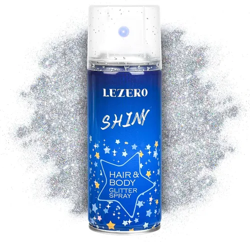 Miniatura 11 de Lezero Spray de Purpurina Corporal, Spray Brillante Temporal para Cara, Cabello, Ropa, Niebla Brillante de Larga Duración y Secado Rápido