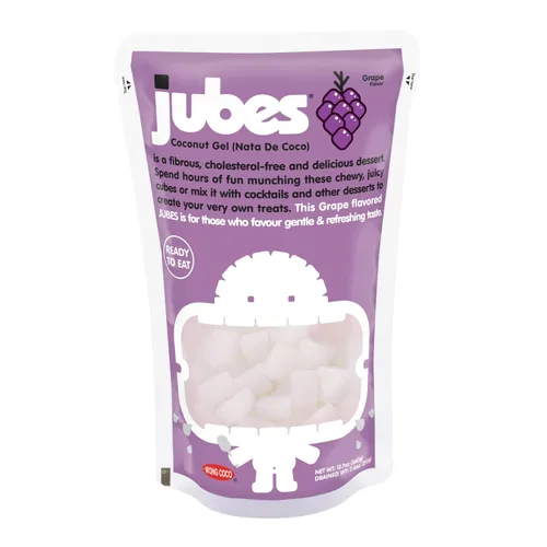 Miniatura 10 de Jubes Grape Nata De Coco Jelly Cubes (12.7 onzas, paquete de 3) – Cubos de jalea de coco de uva para sagú – Gel de coco en ingredientes de jarabe