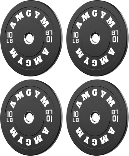 Miniatura 32 de Discos de peso olímpicos de 2 pulgadas y caucho para barras, discos para gimnasio en casa, entrenamiento de fuerza y levantamiento de pesas, 10 a