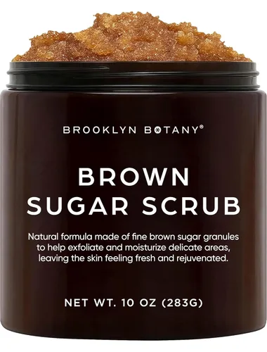 Brooklyn Botany - Exfoliante de azúcar morena para el cuerpo, hidratante y exfoliante para el cuerpo, la cara, las manos y los pies - Combate el