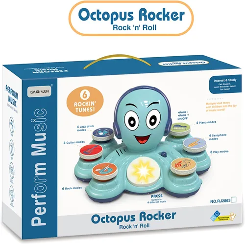 Miniatura 9 de Juguetes musicales para bebés, juguetes de aprendizaje para niños pequeños, juguetes musicales de pulpo, juguetes educativos musicales para niños