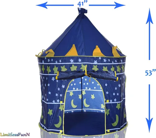 Miniatura 5 de Tienda de campaña y luces para niños, casa de juegos para niños, 41 x 53 pulgadas, azul