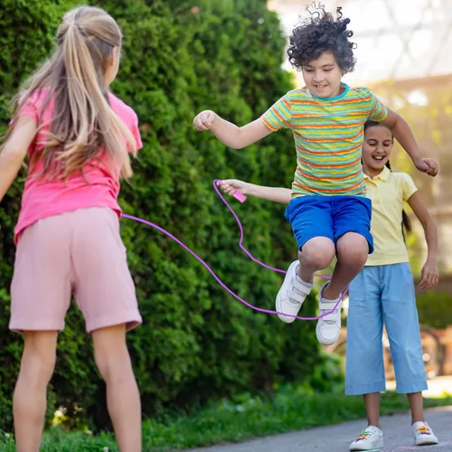 Miniatura 5 de 24 piezas de cuerdas de saltar para niños, cuerdas de saltar de PVC coloridas para niños, cuerda de saltar ajustable, cuerda de saltar sin enredos