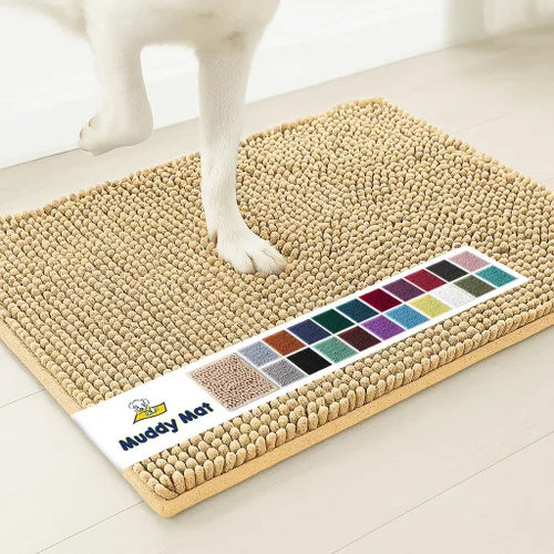 Muddy Mat® Mostrado en la televisión - Tapete de microfibra súper absorbente para puerta de perro para patas fangosas, antideslizante y lavable,