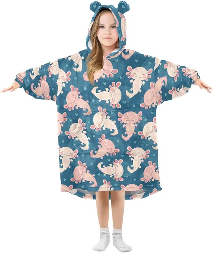 Miniatura 22 de Mantas portátiles para niños, súper suaves, cálidas y acogedoras, sudadera con capucha de gran tamaño, regalos para niños de 3 a 14 años, niñas