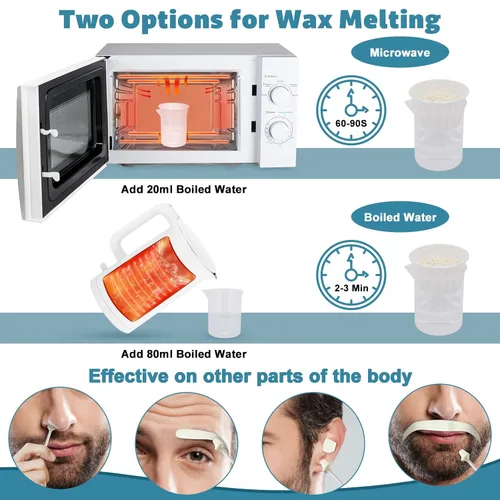 Miniatura 4 de Kit de cera nasal de 4.23 oz con 30 aplicadores blancos, 20 protectores de bigote, 20 vasos de papel, depilación de nariz sin dolor para al menos 20