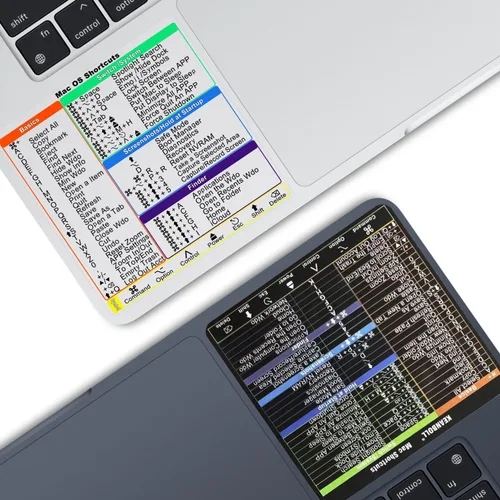 Miniatura 9 de Paquete de 2 adhesivos de atajos para Apple Mac OS System, nuevo adhesivo de atajos 2026 para MacBook Pro de 13-16 pulgadas y MacBook Air Arcoíris