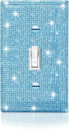 Miniatura 37 de 4 piezas de placa de pared rosa plateado brillante cubierta decorativa interruptor de luz cubierta de interruptor de palanca única diamantes