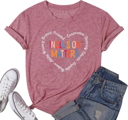 Inclusion Matters - Camiseta para mujer con temática de salud mental y educación especial, camiseta para profesores, linda camiseta de terapeuta
