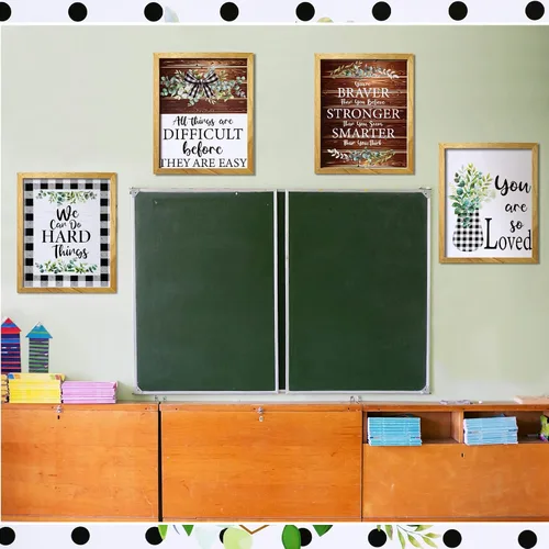 Miniatura 5 de Sepamoon 12 pósteres motivacionales para decoración de aula, carteles de granja, carteles inspiradores de arte de pared, tablón de anuncios