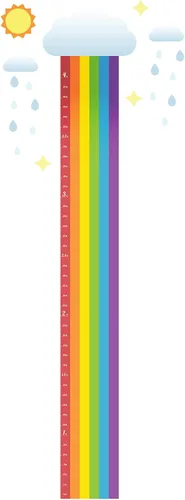 Miniatura 23 de Oliver's Labels Tabla de crecimiento para niños - Bonita calcomanía de pared personalizada - Regla para tamaño infantil - Calcomanía de medición