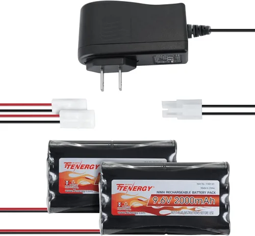 Miniatura 7 de Tenergy Paquete de 2 baterías NiMH planas de 9.6 V para coche RC, batería recargable de alta capacidad de 8 celdas de 2000 mAh, paquete de repuesto