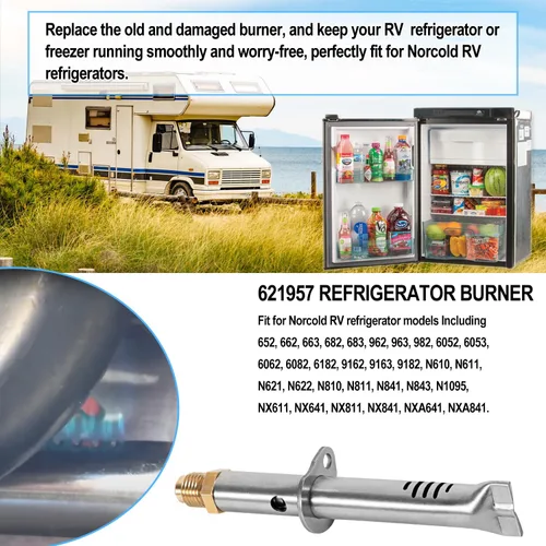 Miniatura 3 de 621957 Kit de piezas de repuesto para orificio de quemador de refrigerador para refrigerador Norcold N1095, N61X, N62X, N64X, N81X, N82X, N84X