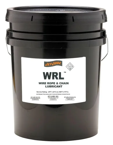 Jet-Lube WRL - Lubricante para cuerda de alambre | Bombeable | Desplaza el agua | No pegajoso | Desplaza el agua | Sin plomo | 5 galones.