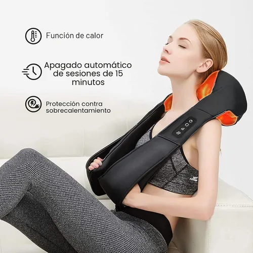 Miniatura 6 de Medcursor - Masajeador de Cuello, Masajeador Eléctrico Portátil para Cuello y Espalda con Calor, Almohada de Amasamiento 3D de Tejido Profundo