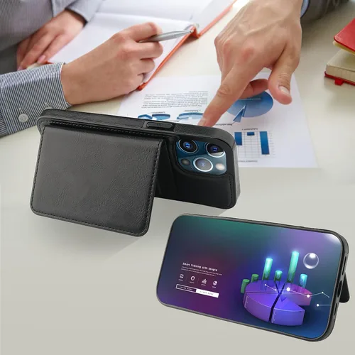 Miniatura 7 de Bocasal Funda tipo cartera para iPhone 13 Pro Max compatible con MagSafe magnético RFID bloqueo desmontable de piel sintética de alta calidad