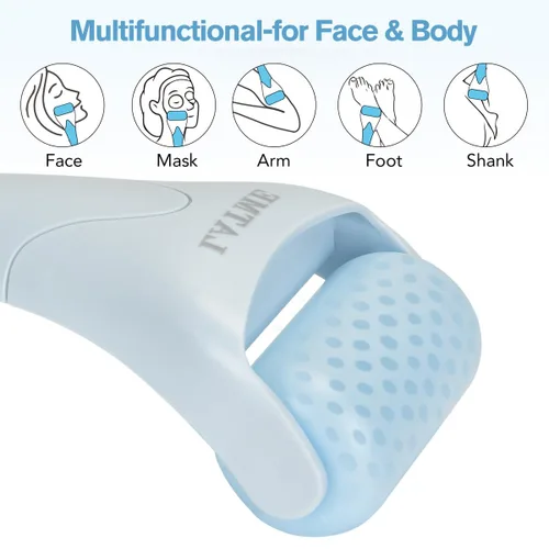 Miniatura 3 de LATME Rodillo de hielo para ojos, regalos para mujer, masajeador facial, hinchazón, alivio del dolor de migraña y lesiones menores (azul ahumado)