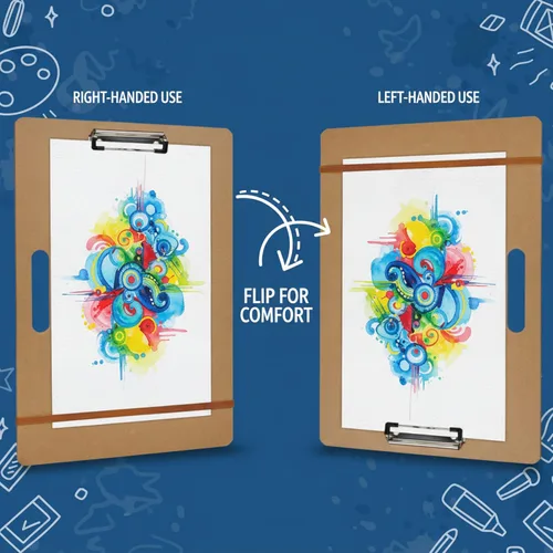Miniatura 4 de Artlicious Tablero de Dibujo - Tableros de Bocetos de 13 x 17 Pulgadas con Mango para Dibujo Técnico - Portapapeles de Madera Portátil para Clase