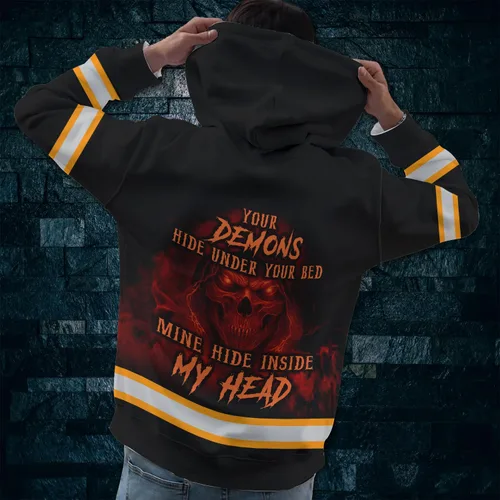Miniatura 2 de Maddly Polo de alta visibilidad con diseño de calavera y bandera de Estados Unidos, ropa de trabajo patriótica con nombre personalizado