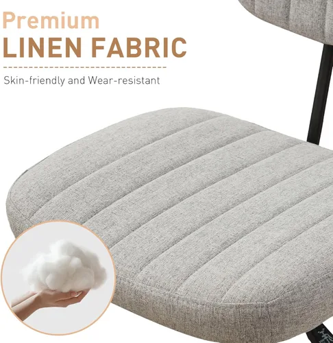 Miniatura 7 de DRMBOOK Silla pequeña de escritorio para oficina en casa con ruedas, cómoda silla de tocador sin brazos, silla giratoria para computadora, sin Tela