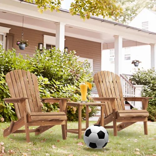 Miniatura 11 de Juego de 2 sillas Adirondack plegables de madera, sillas de madera para jardín al aire libre, silla de patio de madera de cedro maciza para jardín