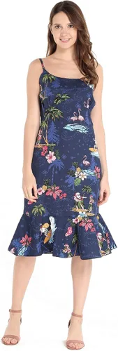 Miniatura 4 de Camisa de crucero hawaiano a juego para parejas, vestido de sirena, Papá Noel en color rojo hawaiano