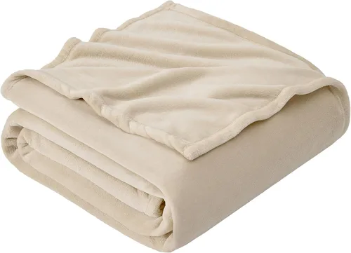 Miniatura 47 de Hansleep Manta de forro polar para sofá beige, súper suave manta de franela esponjosa y acogedora para todas las estaciones, beige, manta de 50x60