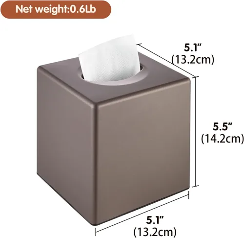 Miniatura 3 de Y-in Hand Funda para caja de pañuelos, soporte cuadrado para caja de pañuelos faciales, accesorios de almacenamiento para tocador de baño, encimeras