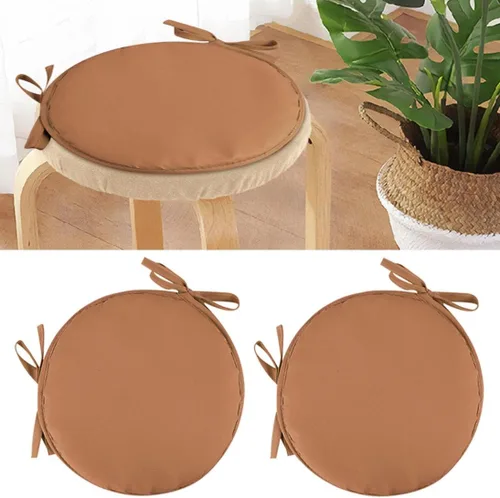 Miniatura 22 de Womenyiaor Juego de 2 cojines redondos para sillas de bistró para interiores y exteriores, cojines para sillas de bistró con lazos, cojines redondos