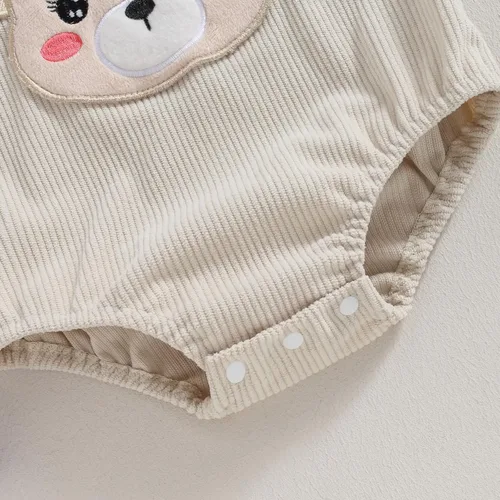 Miniatura 6 de LAGKIYOJ Ropa de otoño para bebé niña y niño, mameluco de pana con estampado de arco iris, sin mangas, traje de otoño e invierno