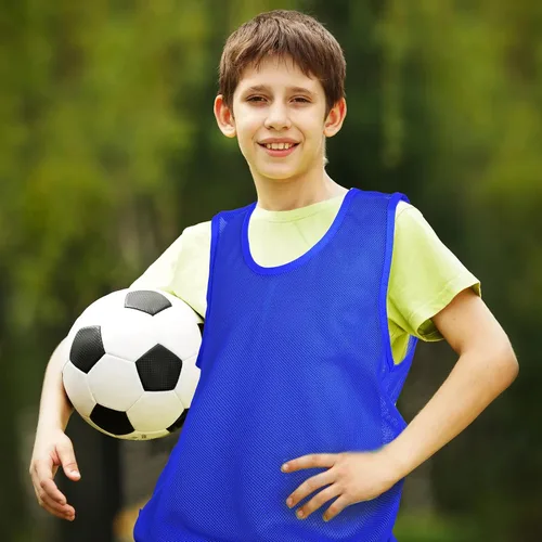 Miniatura 3 de Sintege 24 piezas de malla de nailon Scrimmage Team Practice Chalecos Pinnies Jerseys para niños Jóvenes Deportes Baloncesto Fútbol Fútbol