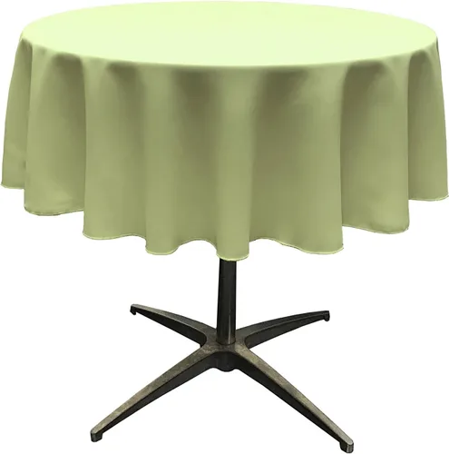 Miniatura 144 de LA Linen - Mantel redondo lavable de popelina de poliéster, resistente a manchas y arrugas, 51", mantel de tela para comedor, cocina, fiesta, Negro