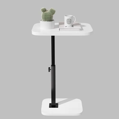 Mesa auxiliar ajustable para TV, mesa auxiliar en forma de C, mesita de noche pequeña, mesita de noche moderna de mediados de siglo para sala de