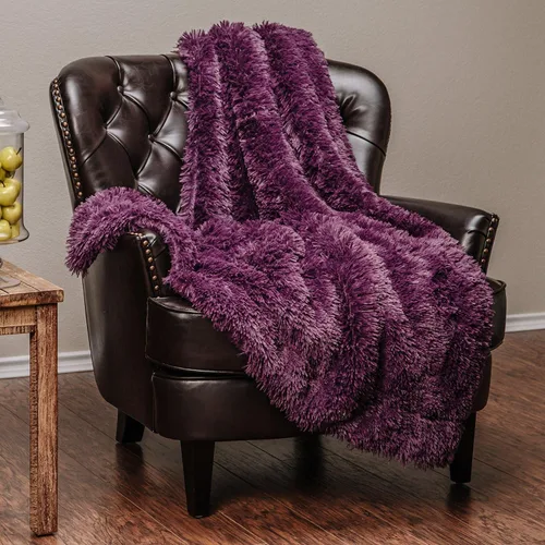 Miniatura 24 de Chanasya - Manta de pelo largo sintético - Manta de felpa ligera y esponjosa de forro polar de microfibra - para sofá, cama, silla