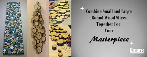 Miniatura 2 de Gmark Rodajas de madera natural de 1 "-1.5" discos redondos sin terminar 50 unidades, círculos de madera de corteza de árbol para manualidades DIY