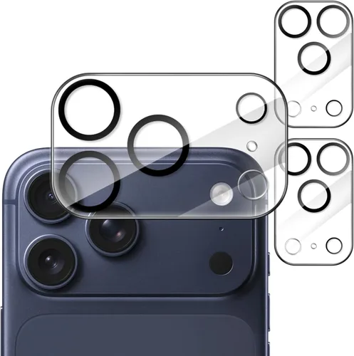 JETech Protector de lente de cámara para iPhone 17 Pro Max de 6.9 pulgadas, vidrio templado 9H, antiarañazos, compatible con fundas, no afecta las