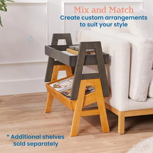 Miniatura 6 de ECR4Kids Estante apilable ajustable con borde completo, estantería, gris lavado Gris (Grey Wash)
