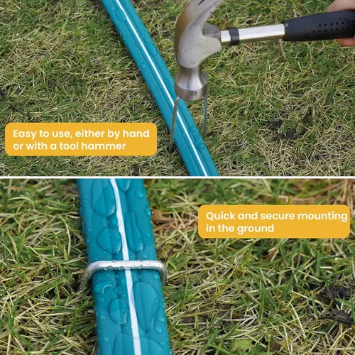 Miniatura 4 de Manguera de remojo con aspersor LINEX de 15 pies, paquete de 2 para riego de césped de jardín con estacas