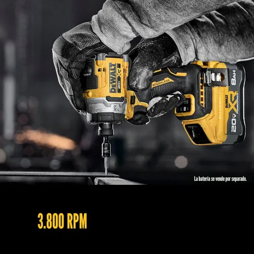 Miniatura 9 de DEWALT Destornillador de impacto inalámbrico 20V MAX XR de 1/4 pulgadas, solo herramienta desnuda (DCF860B)