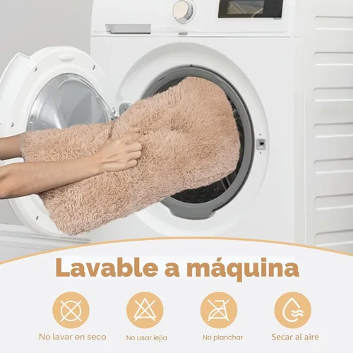 Miniatura 6 de JOEJOY Almohadilla grande para cama para perro, cama de lujo lavable para perros, almohadilla suave antideslizante para perros extragrandes, Beige