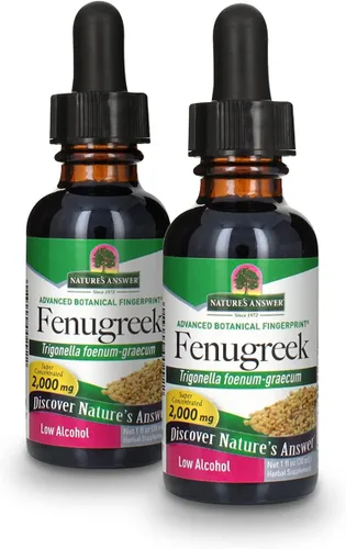 Nature's Answer Semilla de fenogreco con alcohol orgánico de 2000 mg de extracto de 1 oz | Reproductivo femenino y apoyo para la lactancia | Ayuda