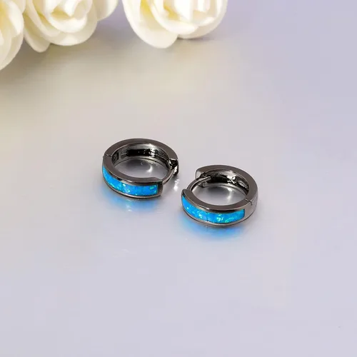 Miniatura 41 de CiNily Aretes Huggie de ópalo con bisagras, chapados en oro, hipoalergénicos, pequeños aretes de aro para mujeres, adolescentes, niñas, hombres