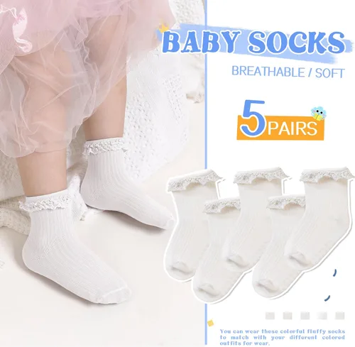 Miniatura 2 de SeeyAN Calcetines antideslizantes para bebés, niños y niñas, de algodón, antideslizantes, 5 pares
