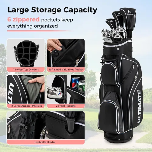 Miniatura 7 de Goplus Juego completo de palos de golf para mujer, 9 piezas de palos de golf con conductor #1, calle #3, híbrido #4, #6, #7, #8 y #9 y #P, putter