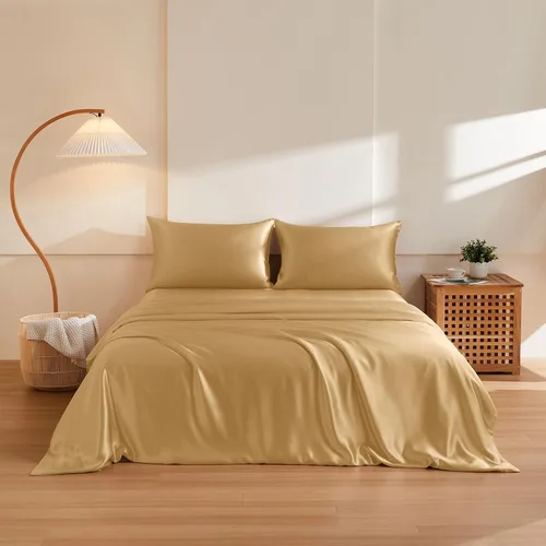 Miniatura 10 de THXSILK Juego de funda de edredón de seda de morera 100% pura de 3 piezas, ropa de cama de lujo ultra suave de grado 6A+, sábanas de seda
