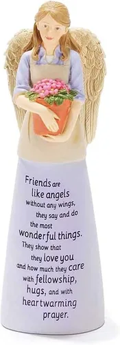 Dicksons Friends Like Angels Without Wings - Figura de ángel de mesa de resina azul bígaro de 6 pulgadas